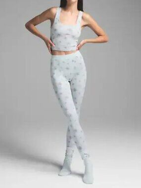 ❄️☃️SKIMS Cotton Rib Sleep Tank & Legging Set | Frost Snowflake Print | M |. NWT